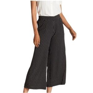Max Studio High Waisted Patterned Crepe Culotte Polka Dot Pants Size M